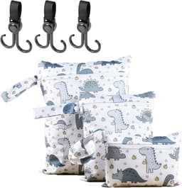 Thijox - 3 stuks Waterdichte Nat Tas, Herbruikbare Wasbare Luiertassen, Stoffen Zak met Rits voor Babyartikelen, Natte Kleding, Zwemmen en Sportschool — thumbnail 1