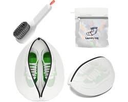 Waszakken voor schoenen in de wasmachine, groot (42 x 24 x 24 cm) + gel-applicatorborstel + tas 20 x 18 cm, gymtas van 100% polyester, waszak voor schoenen