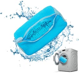 Wasmachine, 1 stuk Waszak Schoenen Borstels, Wasmachine Wasnet Schoenen, Anti-vervorming, Met Ritssluiting, Schoenzak voor Wasmachine en Droger, Blauw — thumbnail 1