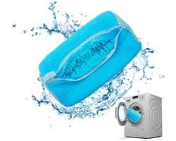 Wasmachine, 1 stuk Waszak Schoenen Borstels, Wasmachine Wasnet Schoenen, Anti-vervorming, Met Ritssluiting, Schoenzak voor Wasmachine en Droger, Blauw