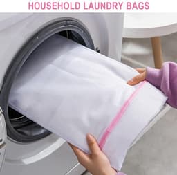 Wasnet voor Wasmachine - Set van 2 Waszakken Groot 50 x 60cm - Duurzame Waszak met Rits - Waszak voor Reizen, waszak, wasnetten, waszak — thumbnail 3