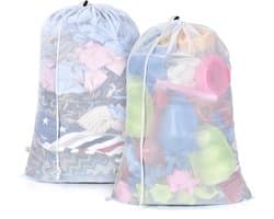 Wasnet groot, wasnet voor wasmachine 60 x 90 cm, met trekkoordsluiting, wasnet fijnmazig, voor gordijnen, tapijten, badhanddoek, beha-wasnet (wit, 60 x 35,43 inch)