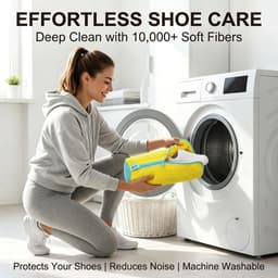 waszak, herbruikbare ritssluiting, pluche schoenen, waszak voor wasmachine, rondom reiniging, wasnet, schoenen voor alle sneakers, schoensoorten (geel) — thumbnail 2