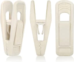 20 stuks fluwelen kledingklemmen, wasknijpers, antislip, sterke, vingergevlokte klemmen voor dunne fluwelen kleerhangers, pakken, broeken, rokken (beige) — thumbnail 1