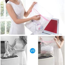Mesh waszakken met ritsen voor wasmachine, 2 stuks willekeurige kleur duurzame netto waszakken reizen waszak (30 x 40 cm) — thumbnail 3