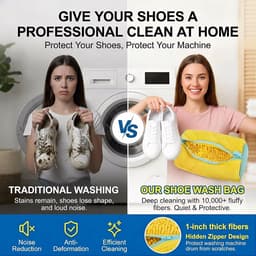 Waszak voor Sneakers en Schoenen met Ritssluiting - Herbruikbaar en Pluche, Ideaal voor de Wasmachine en Grondige Reiniging — thumbnail 1