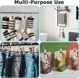 washaken opknoping clip, 30 stuks roestvrijstalen wasknijpers extra sterke hanger clips haken metalen kapstok hangers voor broek handdoeken sokken rokken shorts jeans hoeden — thumbnail 3