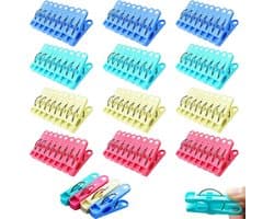 Wasknijpers, Kleren Pegs Voor Waslijn Met Duurzame Lente, 4 Kleuren Extra Sterke Waslijn Antislip Waspennen, Plastic Kleren Clips Voor Tuin, Ligstoelen Zonnestoelen Zwembad Stoelen