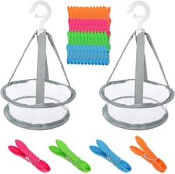 Dailygoods - Wasknijpers met mand, 50 stuks wasknijpers met zak, klemmand zonder afdruk, windbestendige kunststof wasknijpers voor waslijnen en kleerhangers — thumbnail 1