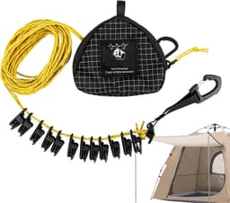 Draagbare Waslijn - Reis Waslijn - Kleding Drogen - Winddicht Ontwerp - Tot 7 Meter - Zwart — thumbnail 5