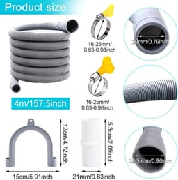 Dailygoods- Afvoerslang Ultra-Duurzaam - Afvoerslang Wasmachine - Afvoerslang Vaatwasser - Afvoerslang Droger - Afvoerslang Mobiele Airco - Flexibele 4m Slang - Afvoerbuis — thumbnail 4