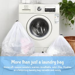 Dailygoods - Set van 2 zakken voor het wassen met trekkoord, duurzaam, slijtvast, anti-klitten, anti-beschadiging, geschikt voor wasmachine, wasmand, schoenwaszak, waszak — thumbnail 2