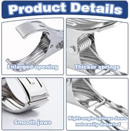Dailygoods- Handdoekklemmen Roestvrij Staal - Strandhanddoekklemmen - Kledingclips - Metalen Clips - Duurzaam - Goede Klemkracht - Wasknijpers — thumbnail 2