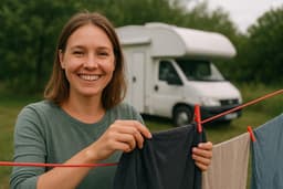 Dailygoods- Waslijn Uittrekbaar 2000 cm - Waslijn Camping - Waslijn Buiten - Waslijndraad met Stalen Kern - Weerbestendig - Antislip oppervlak - Ophanglijn — thumbnail 3