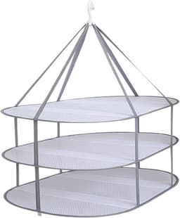 Wasnet Kleding Drogen - Droogmand Opvouwbaar - Gevoelige Stoffen Drogen - Meerlaags Ventilatie Net - 61 x 78 cm - Grijs — thumbnail 1