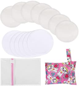 Dailygoods- Borstkussens 14 Stuks - Herbruikbare Bamboe Borstkussens - Wasbare Pads - Hypoallergene Kussens - Waterdichte Laag - Inclusief Opbergtas - Voedingspads — thumbnail 1