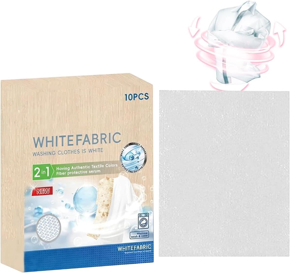 Witte kleurstof - Textielverf - Textiel opfrissen - Nauwkeurige dosering - 10 vellen - Wit — afbeelding 1