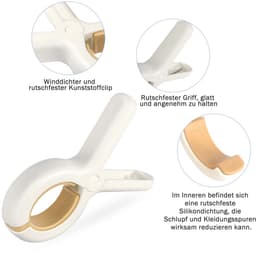 Dailygoods - Wasknijpers voor strandstoelen, 8 stuks, strandhanddoekclips, grote wasknijpers voor strandstoelen, toilet, badlakens, deken — thumbnail 4