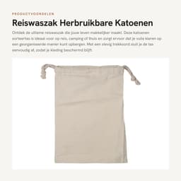 Dailygoods- Reiswaszak Katoen - Opbergtas voor Vuile Kleren - Multifunctioneel - Lichtgewicht - Duurzaam - Zacht en Huidvriendelijk (30 * 40cm) - Waszak — thumbnail 1
