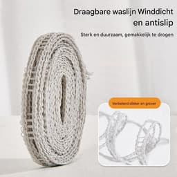 Kledinglijn Haken - Reis Waslijn - Buiten Drogen - Windproof Ontwerp - 5 Meter Lengte - Grijs — thumbnail 4