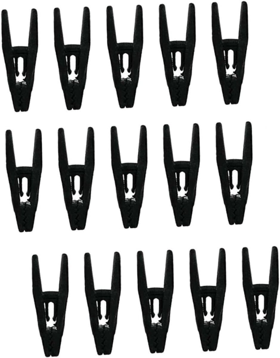 20 stuks- Wasknijpers-wasknijpers kunststof -wasknijpers groot-wasknijpers plastic -Badlaken Knijpers -Strandlaken Knijpers-Handdoek Knijpers-Voor dagelijks wasgoed, strandhanddoek, badhanddoek--Winddicht- Anti Slip-Zwart-Flock — afbeelding 1