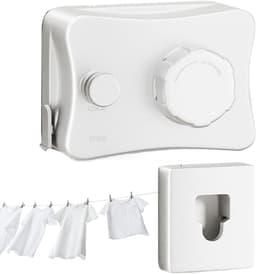 Intrekbare Waslijn - Wandmontage Drooghanger - Kleding Drogen - Ruimtebesparend Ontwerp - 30 cm - Wit — thumbnail 5