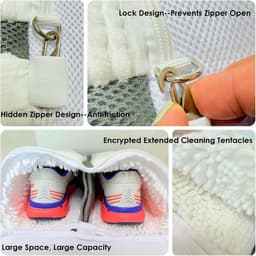 Waszak voor sport- en trainerschoenen, duurzame mesh met rits voor veilig wassen, herbruikbaar en ademend — thumbnail 5