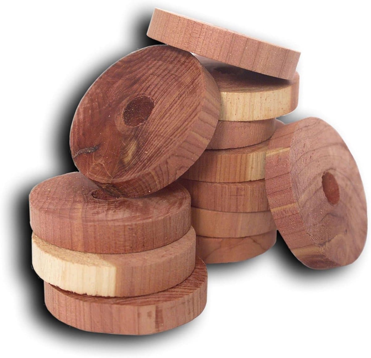 Cederhouten Ringen - Kastverfrisser Hanger - Kasten Fris Houden - Natuurlijke Rode Ceder - Set van 20 - Houtkleurig — afbeelding 1