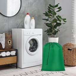 Zeynomax - Waszak - Extra grote waszak met trekkoord - Duurzaam en stevig - Groen — thumbnail 4