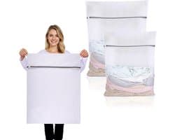 Wasnetjes met ritssluiting - Wit - Polyester herbruikbaar wasnet voor wasmachine - Voor diverse kledingstukken