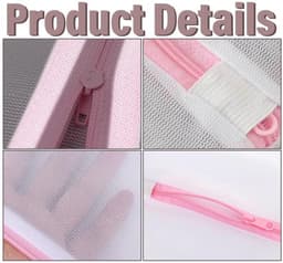 Waszak 6-delig - Waszakken voor wasgoed - Waszak met ritssluiting - Wasnet groot/medium/klein - Bescherming voor delicate kleding - Duurzaam en robuust — thumbnail 5