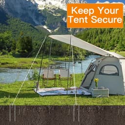 SnelShoppen - Set van 6 U-vormige zware metalen tentpinnen 30cm, gegalvaniseerd staal grondankers voor trampolines, windbestendig, dik rebar voor boun — thumbnail 2