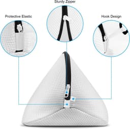 SnelShoppen - Flintronic Mesh Waszakken met Duurzame Ritsen, Wasnet voor Kleding, Schoenen, Sokken, BH's, Ondergoed, Katoenen Waszakken voor Machinewa — thumbnail 3