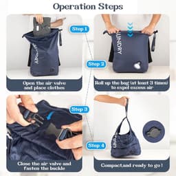 SnelShoppen - Travel Laundry Bag, Vacuüm Compressie Waszak, Waterdichte Opbergtas voor Vuile Kleding, Geurvrij, Ruimtebesparend, Ideaal voor Camping, — thumbnail 3