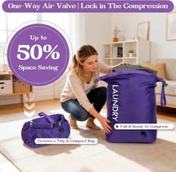 Ruimtebesparende Waszak voor Reizen, Waterdichte Opbergtas voor Vuile Kleding, Geurvrije Organizer voor Zwemkleding, Yoga en Kamperen — thumbnail 5