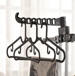 MEUNIQ Droogtoren met wielen 73 x 64 x 177 cm, 4 niveaus, inklapbare standdroger met kledinghangerhaken, vrijstaand wasrek voor balkon, badkamer of wasruimte, zwart — thumbnail 5
