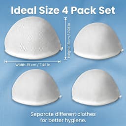 Wasnet voor delicate was, 4 stuks, 18 x 19 cm, waszak voor ondergoed, waszak voor lingerie, kleine waszakken voor veilig wassen — thumbnail 4