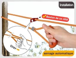 15 meter lange, verdikte waslijn, geschikt voor tuin en buitengebruik, gemakkelijk op te spannen, oranje. — thumbnail 4