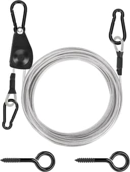 Waslijn Kit - Draagbare Lijn - Kleding Drogen - Zelfborgende Katrol - 30ft Lengte - Zilver — thumbnail 1