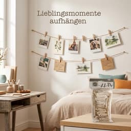 Dailygoods- Wasknijpers Hout - Mini Wasknijpers - Decoratieve Klemmen - Knutselen - 50 Stuks - 50 mm - Knijpers — thumbnail 4