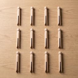 Houten Wasknijpers - Knutselklemmen - Decoreren en Knutselen - Natuurlijk Hout Zonder Veer - 12 Stuks - Lichtbruin — thumbnail 3