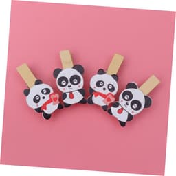 Houten Wasknijpers - Kleine Clips - Foto's Ophangen - Met Decoratieve Patronen - 8 Stuks - Gekleurd — thumbnail 3