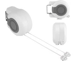 Dailygoods- Wasrek Uittrekbaar 26 m - Waslijn Uittrekbaar - Ruimtebesparend - Duurzaam - Compact - Eenvoudig te installeren