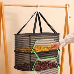 Kruidendroognet - Wasrek Opvouwbaar - Efficiënt Drogen - 6 Traps Ontwerp - 40x60x20cm - Zwart — thumbnail 3