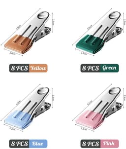 Wasknijpers, roestvrij staal, 32 stuks, zonder print, metalen wasknijpers, stabiele metalen klemmen, multifunctionele antislip wasknijpers, sterke klemmen — thumbnail 3
