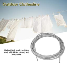 Waslijn Roestvrij Staal - Kabel met Spanslot - Kleding Drogen - Hoge Breukvastheid - Tot 8m - Zilver — thumbnail 3