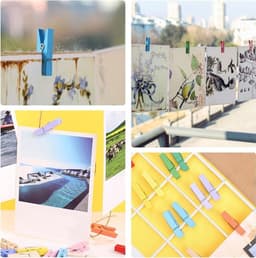 Pack van 200 Houten Klemmen - Kleine Kleurrijke Mini Kleding Klemmen - Houten Klemmen voor Foto's en Foto Wand — thumbnail 2