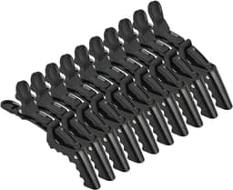 Haarclips Vrouwen - Kappers Clips - Haar Stylen - Anti-Slip Krokodil - 10 Stuks - Zwart — thumbnail 1
