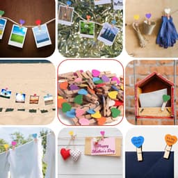 Houten Kledinghangers - Mini Knijpers - Foto's Ophangen - Natuurlijk Hout - 3.5 cm - Houtkleur — thumbnail 4