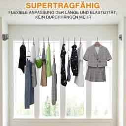 Uittrekbare Waslijn - Droogrek Wandmodel - Kleding Drogen - Ruimtebesparend Ontwerp - 5.1 m - Grijs — thumbnail 3
